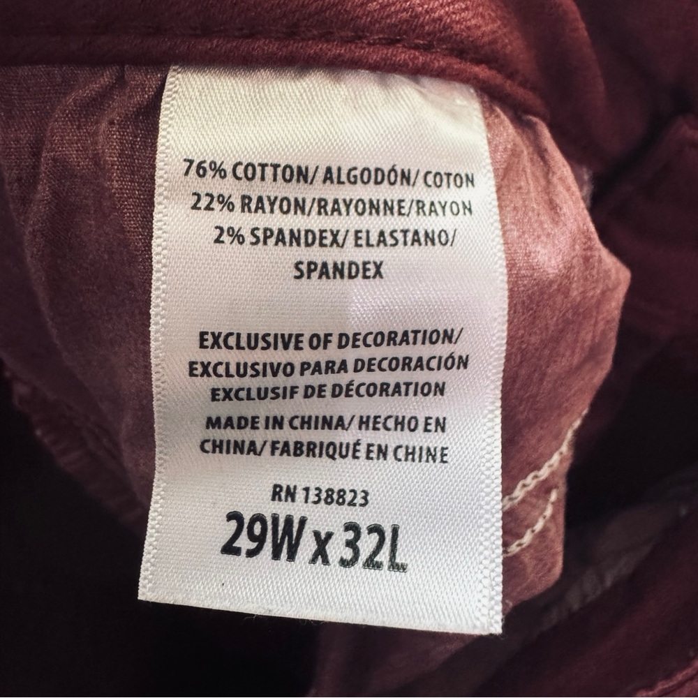 Shyanne Super Flare Raw Hem Burgandy Wine Festival Western Jeans - Picture 6 of 7
